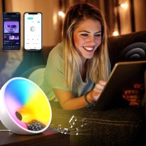 Réveil lumineux musique avec haut-parleur Bluetooth