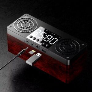 Radio réveil vintage bois