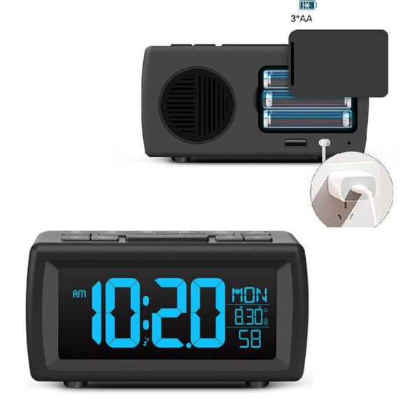 radio Réveil Luminosité Réglable avec piles