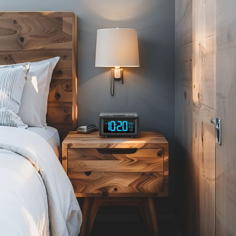 Radio‑réveil Bluetooth avec réglage d’intensité lumineuse précis