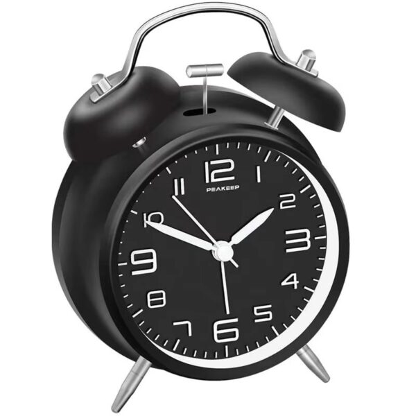 Réveil Vintage Rond et Noir