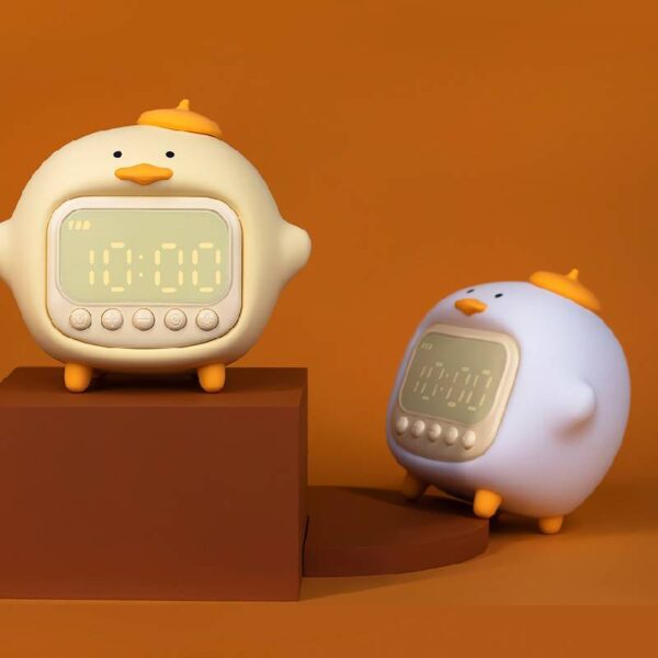 Réveil éducatif canard pour enfants avec LED