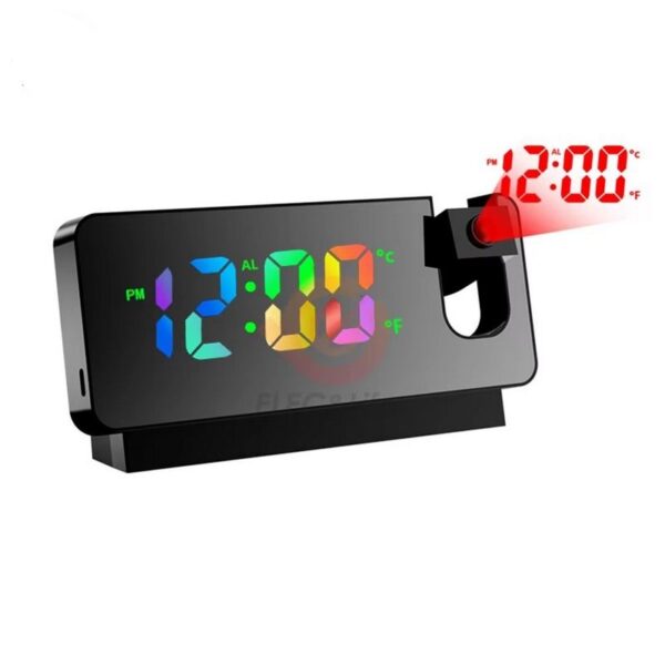 reveil projecteur avec chiffres multicouleur