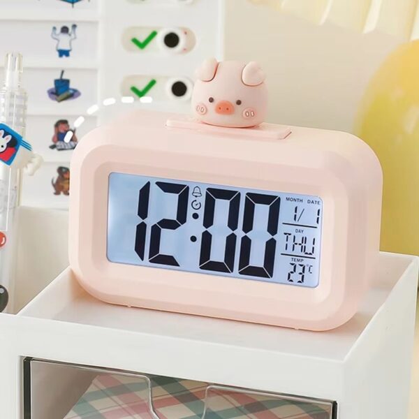 Réveil numerique cochon sympathique