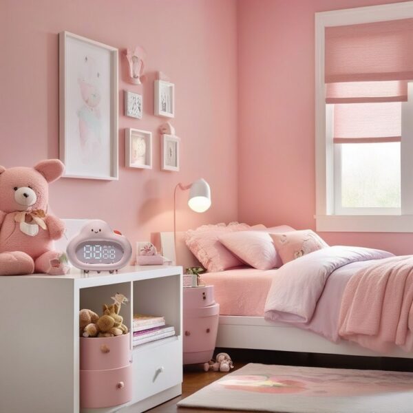 Réveil nuage rose mignon pour chambre bébé ou enfant
