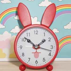 Réveil lapin langue tirée avec design amusant pour enfants