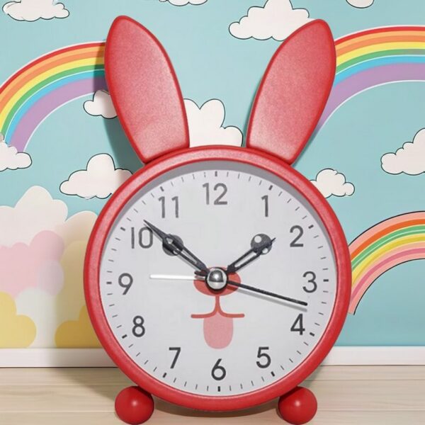 Réveil lapin langue tirée avec design amusant pour enfants