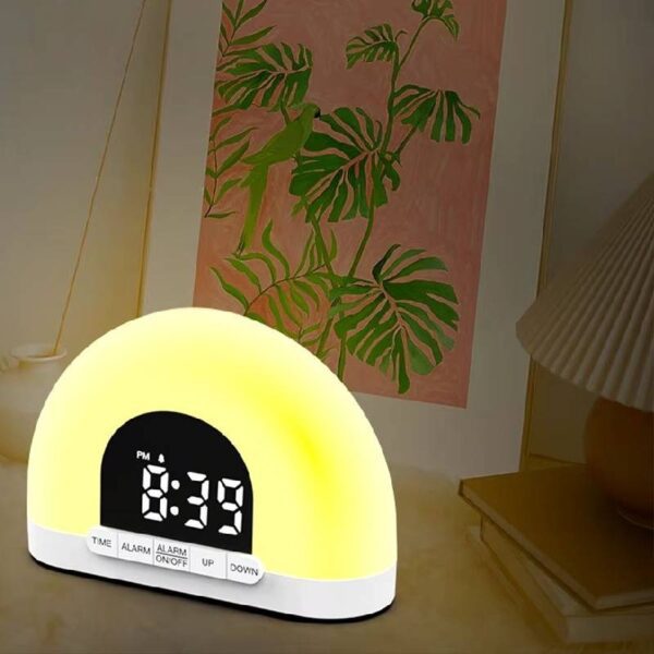 Réveil lumineux géométrique interface utilisateur