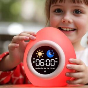 reveil jour nuit pour enfant forme oeuf