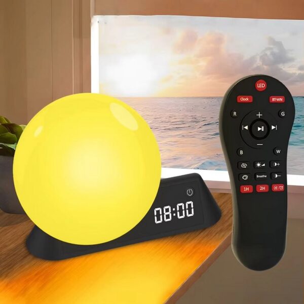 Réveil lumineux connecté simulation aube