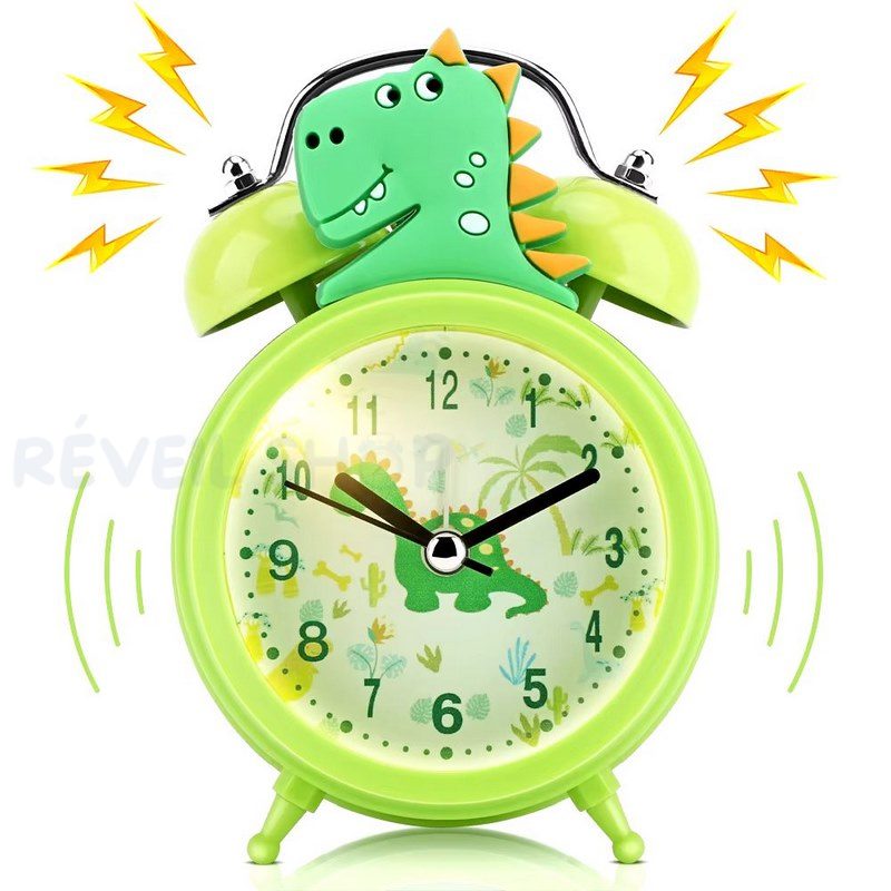 Réveil Dinosaure Enfant Rechargeable - Veilleuse, Minuterie, Chronomètre - Forme Variable Et Sons Amusants