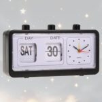 Réveil nostalgique système lamelles calendrier d'époque rare