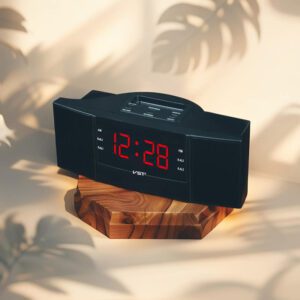 Radio réveil secteur élégant et fonctionnel