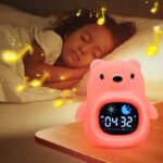 Réveil lampe en forme d'ours chambre fille qui dort