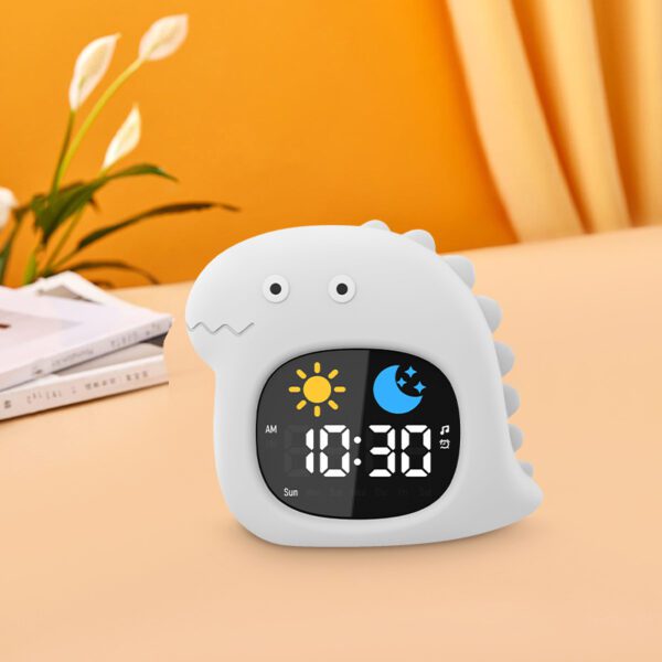 Réveil lampe en forme de dinosaure blanc