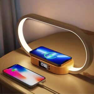 Réveil Luminothérapie Lampe charge induction 2 telephones