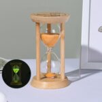 Sablier lumineux 10 minutes orange – bambou et verre borosilicate