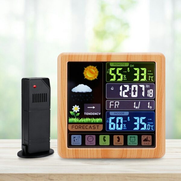 6409000839B-7 Station météo sans fil - capteur extérieur 100m - écran tactile 15 cm - noir station météo sans fil noir