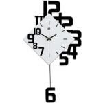 Horloge murale bois et métal 38x69 cm - mouvement quartz silencieux