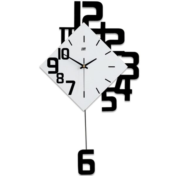 Horloge murale bois et métal 38x69 cm - mouvement quartz silencieux