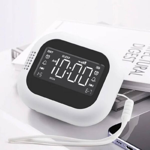 Réveil vibrant radio FM – 3 intensités et batterie rechargeable