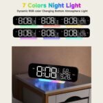 Réveil numérique vibrant avec pad secoueur - 8 modes couleur RGB - noir - informations