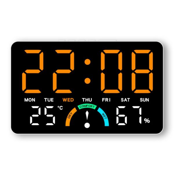 Station météo 7 indicateurs avec affichage LED haute luminosité, montrant l'heure, la température, l'humidité et le jour de la semaine. Station météo 7 indicateurs avec affichage LED haute luminosité, montrant l'heure, la température, l'humidité et le jour de la semaine.