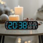 =Station météo numérique blanche 3 en 1 dans décor moderne avec température humidité affichées